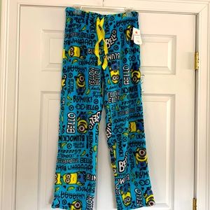 Juniors Minion Sleepwear size medium blue &yellow